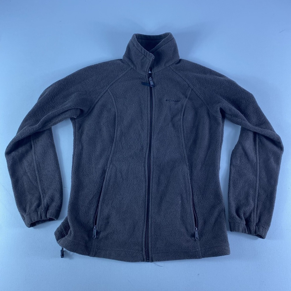 Columbia Jacket Women's Small Brown Full Zip Fleece Zip Pockets Outdoor Ladies